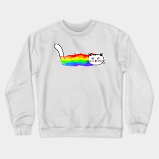 Cat Rainbow Fire LGBT Pride Month Support Crewneck Sweatshirt